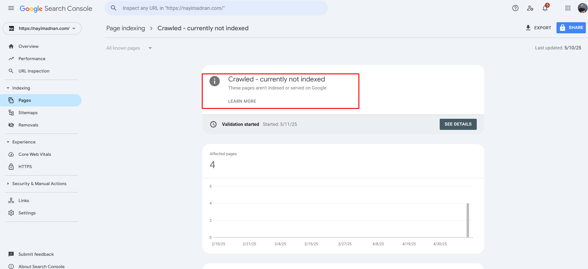 Crawled but Not Indexed